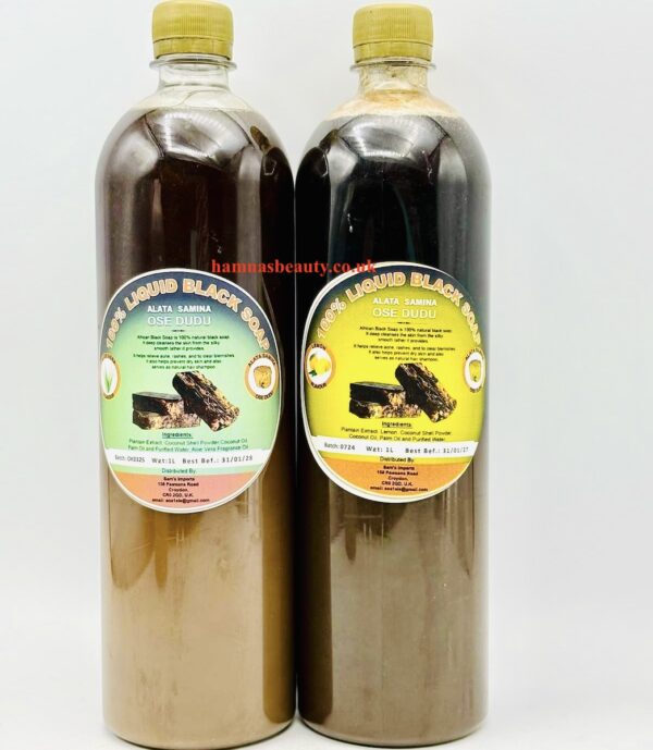 Alata Samina Ose Dudu | 100% Liquid Black Soap With Lemon Flavour 1L